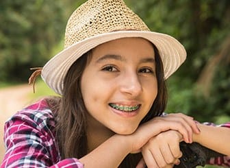 Teen girl with braces