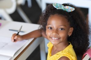 young girl at school